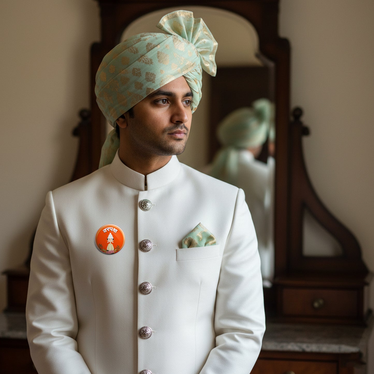 Varpaksh | Wedding Badges | Size - 58mm