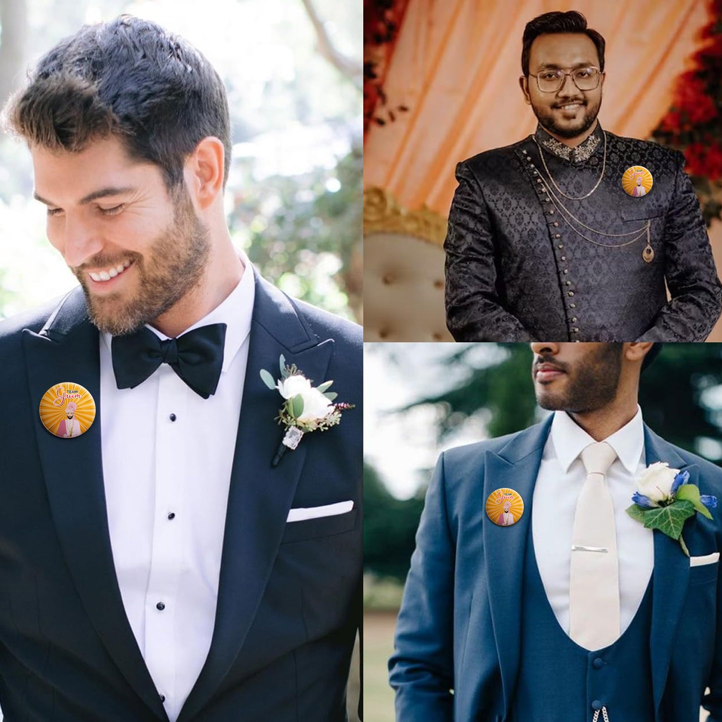 Team Groom | Wedding Badges | Size - 58mm