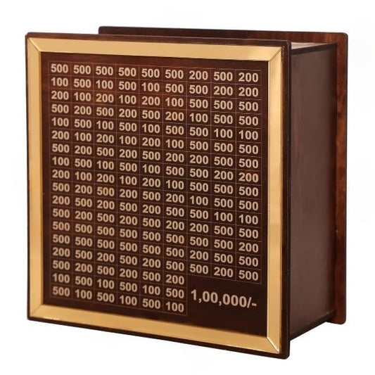 Wooden Money Saving Box | Wooden Piggy Bank | Target ₹100,000 Savings Box