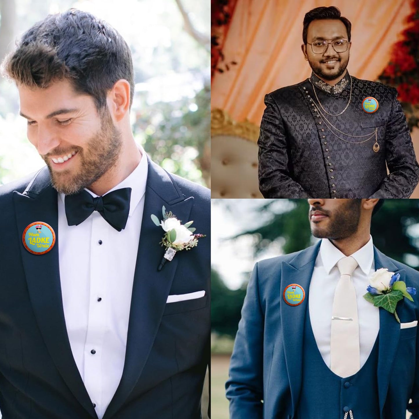 Hum Ladke Wale | Wedding Badges | Size - 58mm