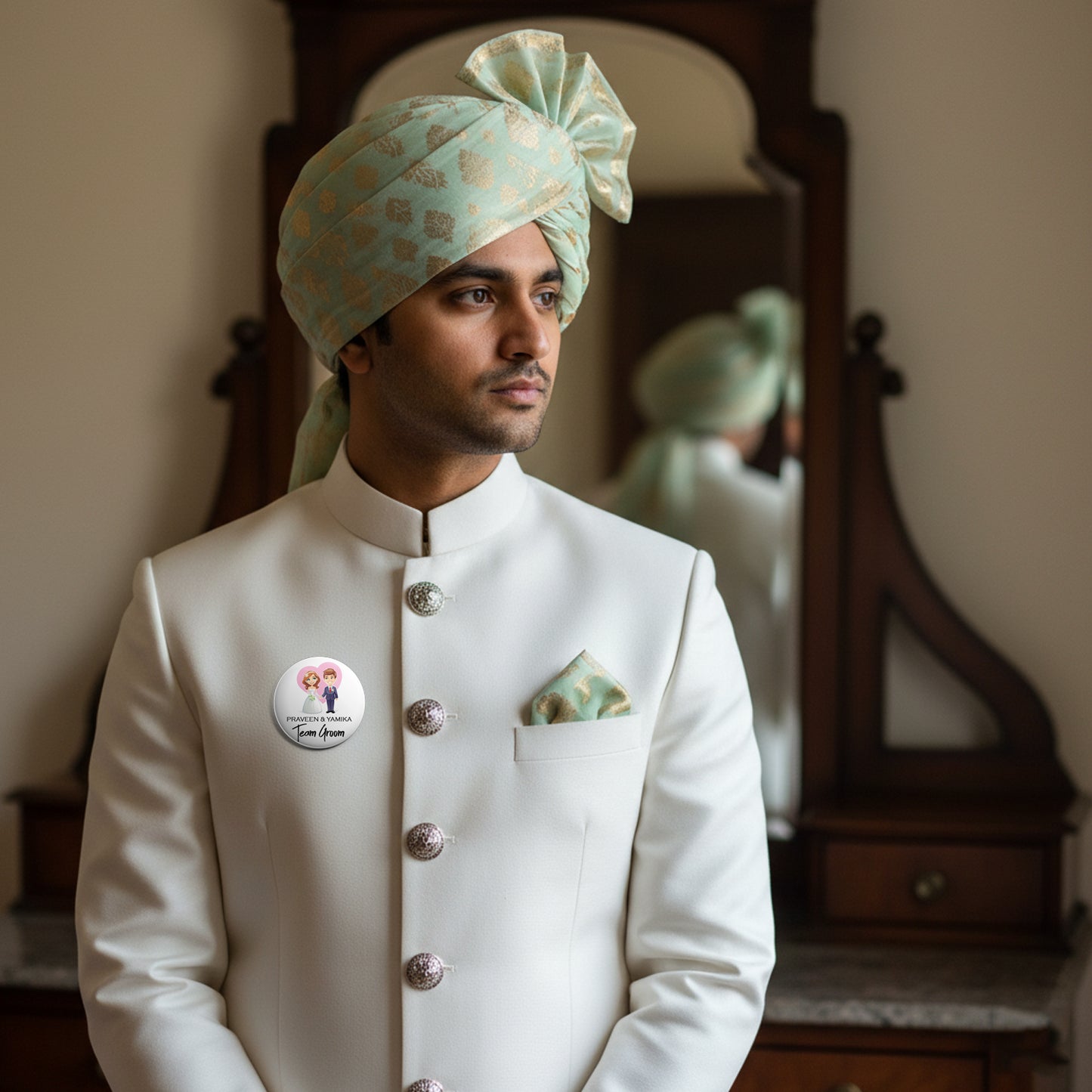 Team Groom | Wedding Badges | Size - 58mm