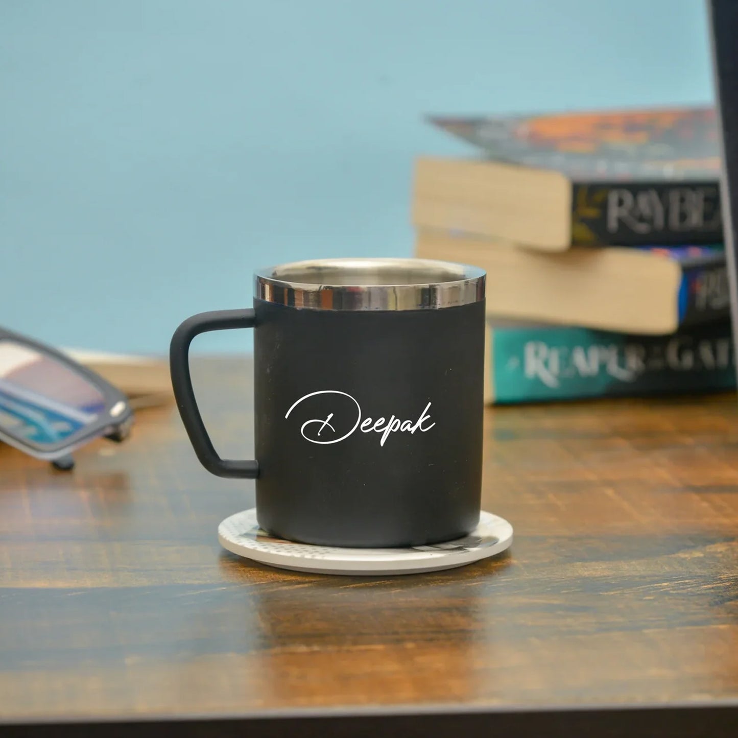 Personalized Stainless Steel Mug, Temperature Bottle & All in One Men's Combo (4 pcs)