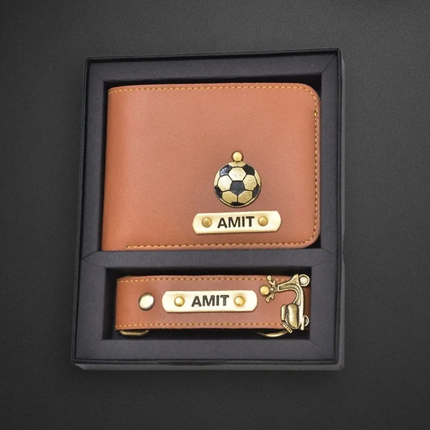 Personalized Faux Leather Men's Gift Combo – Set of 2